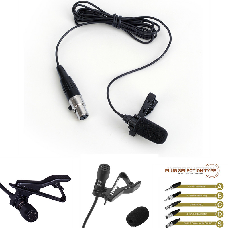 3,5 mm-es Mini Lavalier mikrofon Lapel Mic XLR 3 tűs XLR 4 tűs mobiltelefonhoz, PC laptophoz, beszélő énekhang