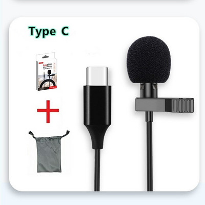 Mini prijenosni mikrofon na rever za Lightning tip C 3,5 mm USB mikrofon za IPhone IPad Android Smartphone PC prijenosna računala