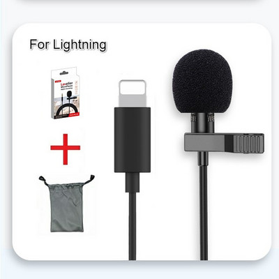 Mini prijenosni mikrofon na rever za Lightning tip C 3,5 mm USB mikrofon za IPhone IPad Android Smartphone PC prijenosna računala
