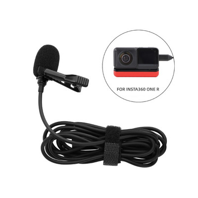 Mikrofonas skirtas Insta-360 One R/RS/ X2 X3 Action 2 3 Lavalier mikrofonas Išorinis laidinis HIFI garso įrašymas MIC Type C