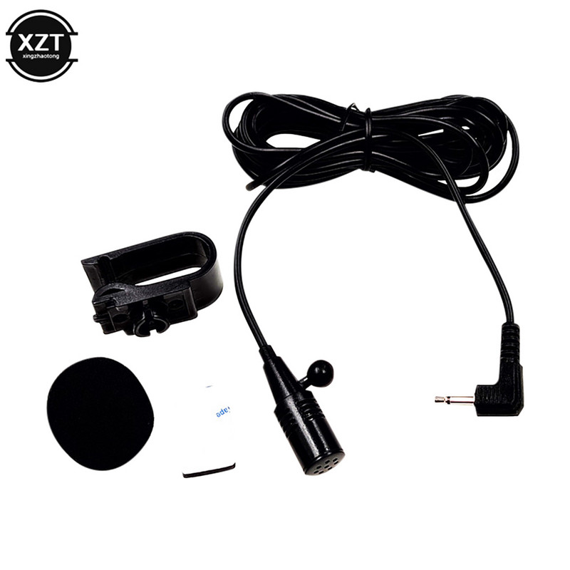 Auto helimikrofon 2,5 mm küünarnukk pistik Mikrostereo Mini Juhtmega väline mikrofon Auto DVD raadio jaoks 3 m kaabel 2 poolusega mono