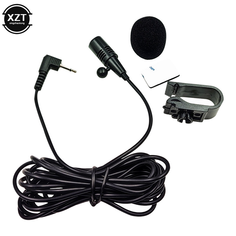 Auto helimikrofon 2,5 mm küünarnukk pistik Mikrostereo Mini Juhtmega väline mikrofon Auto DVD raadio jaoks 3 m kaabel 2 poolusega mono