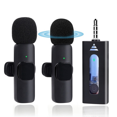 Ασύρματο μικρόφωνο Lavalier 3,5 mm Πανκατευθυντικό πυκνωτικό μικρόφωνο για ηχείο κάμερας Smartphone, Μικρόφωνο εγγραφής για Youtube