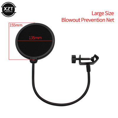 Vastupidav kihiline tuuleklaasi stuudiomikrofon Professionaalne painduv mask Mic Pop Filter Kahekihiline kilp kõne salvestamiseks