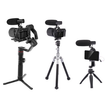 Камера Микрофон Професионална фотография Интервю Микрофон Намаляване на шума MIC за Sony Nikon Canon Fuji DSLR