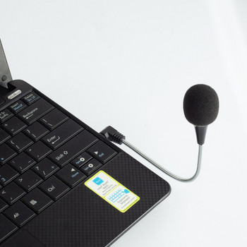 Мини гъвкав 3,5 мм метален интерфейсен микрофон и огъната глава намаляват шумовия записващ микрофон за звукова карта за лаптоп и преносим компютър