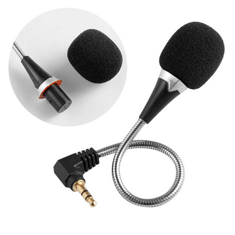 Mini fleksibilni mikrofon s metalnim sučeljem od 3,5 mm i savijena glava za smanjenje buke, mikrofon za snimanje zvučne kartice prijenosnog računala