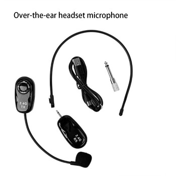 2 4G безжични микрофонни слушалки Намаляване на шума Микрофонен приемник Гласов усилвател Обучаващи високоговорители Среща за продажби на открито