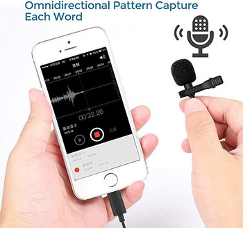 Μίνι μικρόφωνο για iPhone Lightning Type C Μικρόφωνο 3,5 mm για Samsung Huawei Xiaomi Lavalier Clip-on Recording Microfono