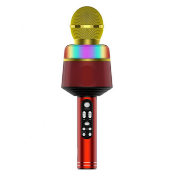 Φορητό ηχείο Echo Sound Reverb 1200mah Ηχείο μικροφώνου με λειτουργία Led Light Singing Recorder Karaoke Μικρόφωνο Δώρο για παιδιά
