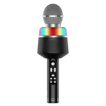 Φορητό ηχείο Echo Sound Reverb 1200mah Ηχείο μικροφώνου με λειτουργία Led Light Singing Recorder Karaoke Μικρόφωνο Δώρο για παιδιά