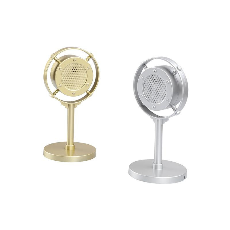 Senovinis retro mini mikrofonas Scenos fotografijos rekvizitai Klasikinis stovas mikrofonas gyvam pasirodymui Karaoke retro mikrofonas