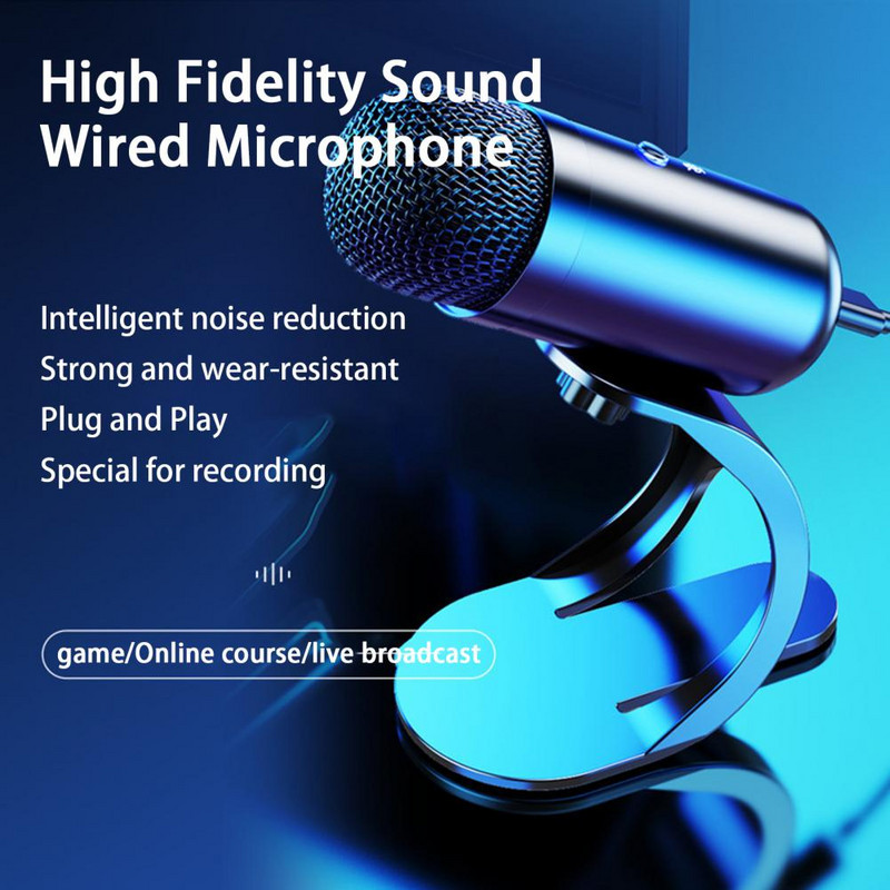Novi dizajn USB igraćeg PC mikrofona za strujanje podcasta, RGB računalni kondenzatorski stolni mikrofon za YouTube video