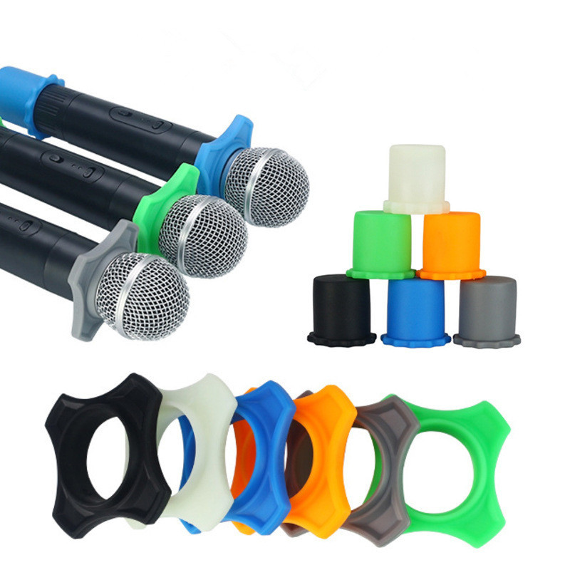 1 rinkinio mikrofono neslystantis įvorė KTV silikono apsauginis žiedas, apsaugantis apatinį strypo rankovės laikiklį BBS MIC KTV įrenginiui