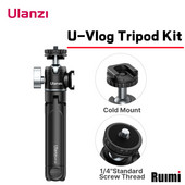 Ulanzi U-Vlog lite mini stativ s kuglastom glavom od 360° i hladnom cipelom za selfie štap Stolni stativ za kameru iPhone Android telefon DSLR