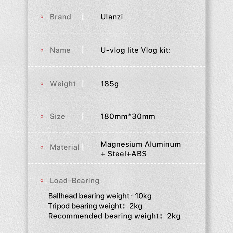 Ulanzi U-Vlog lite mini stativ s kuglastom glavom od 360° i hladnom cipelom za selfie štap Stolni stativ za kameru iPhone Android telefon DSLR