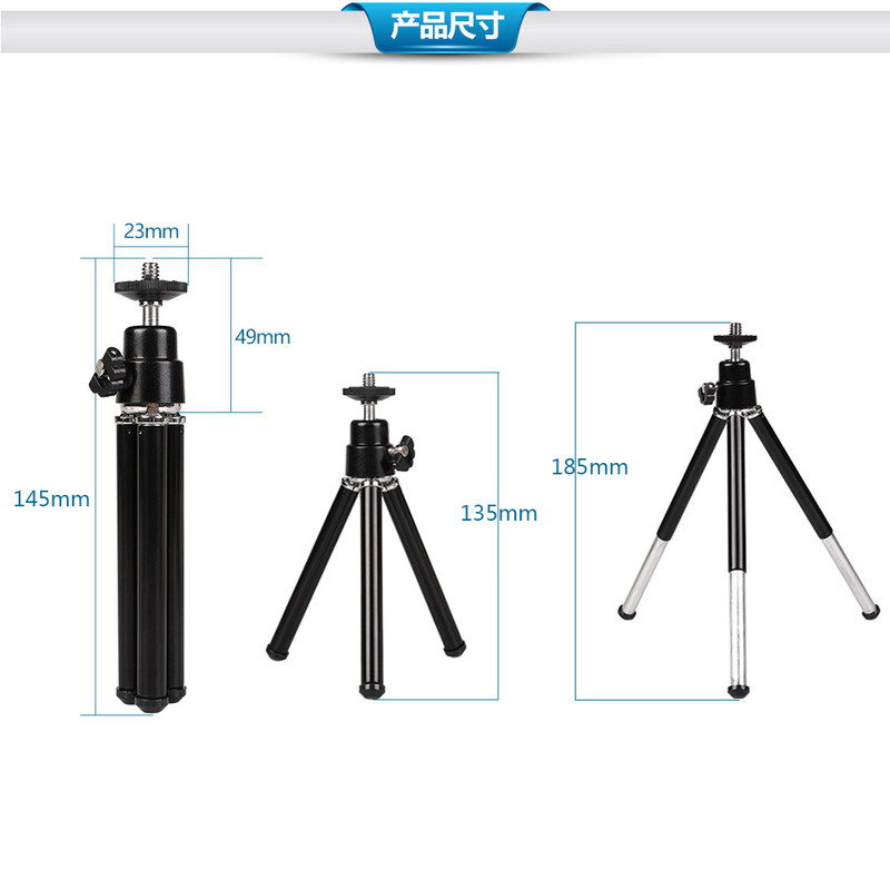 Stolni tronožac od aluminijske legure Mini fleksibilni držač stalka za tronožac za projektor Kamera za mobilni telefon Držač nosača kamere
