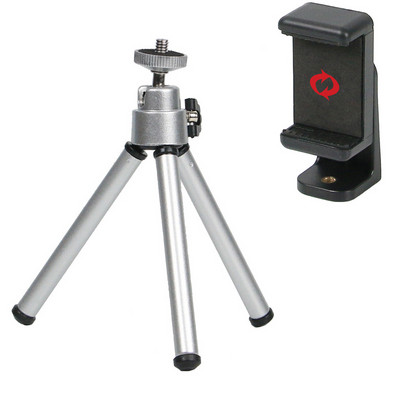 Nešiojamas mini trikojis, skirtas telefono stalui Išmaniojo telefono trikojis, skirtas IPhone trikojimui, mobiliojo fotoaparato trikojo stovas su mobiliojo telefono laikiklio spaustuku