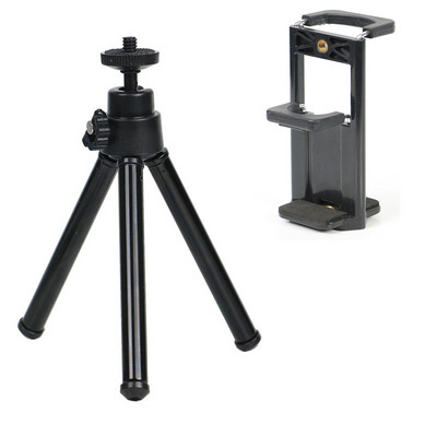 Nešiojamas mini trikojis, skirtas telefono stalui Išmaniojo telefono trikojis, skirtas IPhone trikojimui, mobiliojo fotoaparato trikojo stovas su mobiliojo telefono laikiklio spaustuku