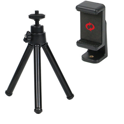 Nešiojamas mini trikojis, skirtas telefono stalui Išmaniojo telefono trikojis, skirtas IPhone trikojimui, mobiliojo fotoaparato trikojo stovas su mobiliojo telefono laikiklio spaustuku