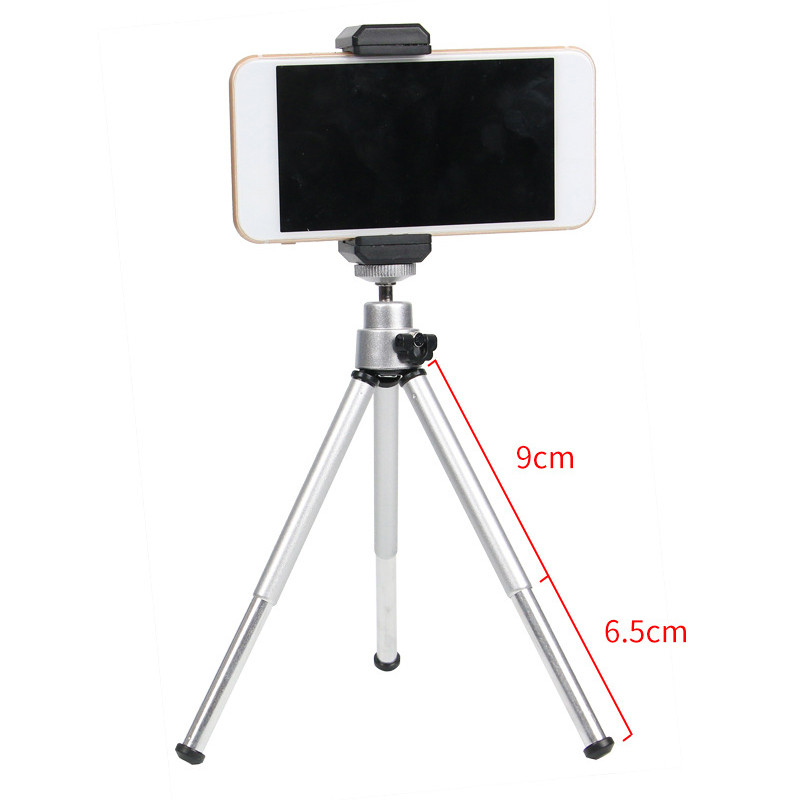 Nešiojamas mini trikojis, skirtas telefono stalui Išmaniojo telefono trikojis, skirtas IPhone trikojimui, mobiliojo fotoaparato trikojo stovas su mobiliojo telefono laikiklio spaustuku