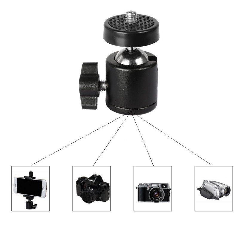 Univerzális mini állvány gömbfejű gömbfej 1/4"-es 3/8" M4 csavaros adapterrel digitális fényképezőgépekhez DSLR Live Stream Q29 II