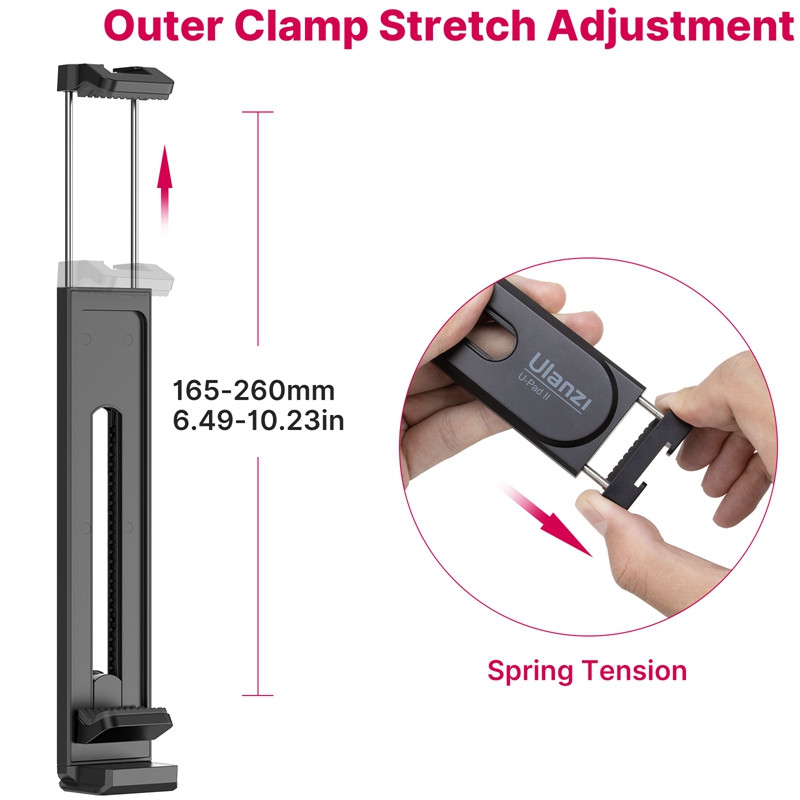 Ulanzi U-Pad II universalus plastikinis planšetinio kompiuterio spaustukas skirtas iPad Pro Mini Air 12,9 colio telefono stovo laikiklis su Arca 1/4 varžtu trikojiui