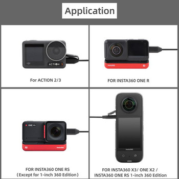 Μικρόφωνο για Insta360 One R/X2 Action Type-c Lavalier Mic Action Camera Αξεσουάρ Μικρόφωνα εγγραφής μείωσης θορύβου