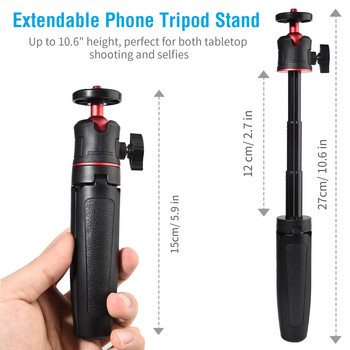 За Gopro DSLR SLR Phone Vlog статив KIT Cold Shoe Phone Mount Holder за микрофон LED Light Мини статив за iPhone 13 Sony
