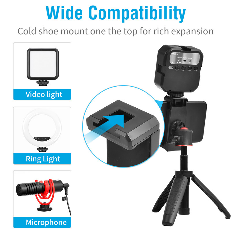 Pentru Gopro DSLR SLR Telefon Vlog trepied KIT Cold Shoe Suport telefon pentru microfon LED Light Mini Trepied pentru iPhone 13 Sony