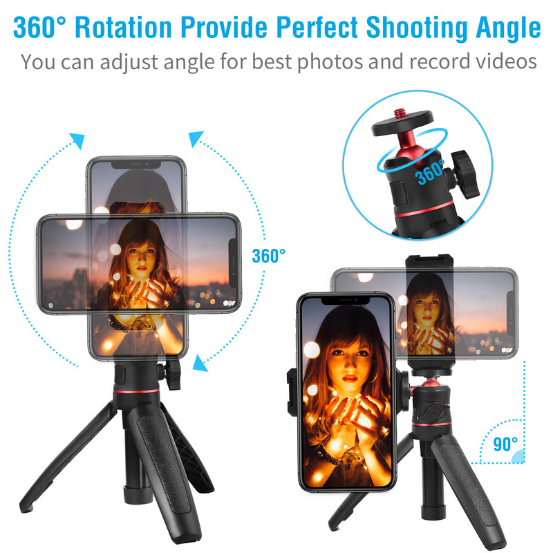 Pentru Gopro DSLR SLR Telefon Vlog trepied KIT Cold Shoe Suport telefon pentru microfon LED Light Mini Trepied pentru iPhone 13 Sony