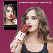 Vezeték nélküli mikrofon intelligens zajszűrő hangvezérlés LED lámpák Bluetooth-kompatibilis karaoke mikrofon hangváltó
