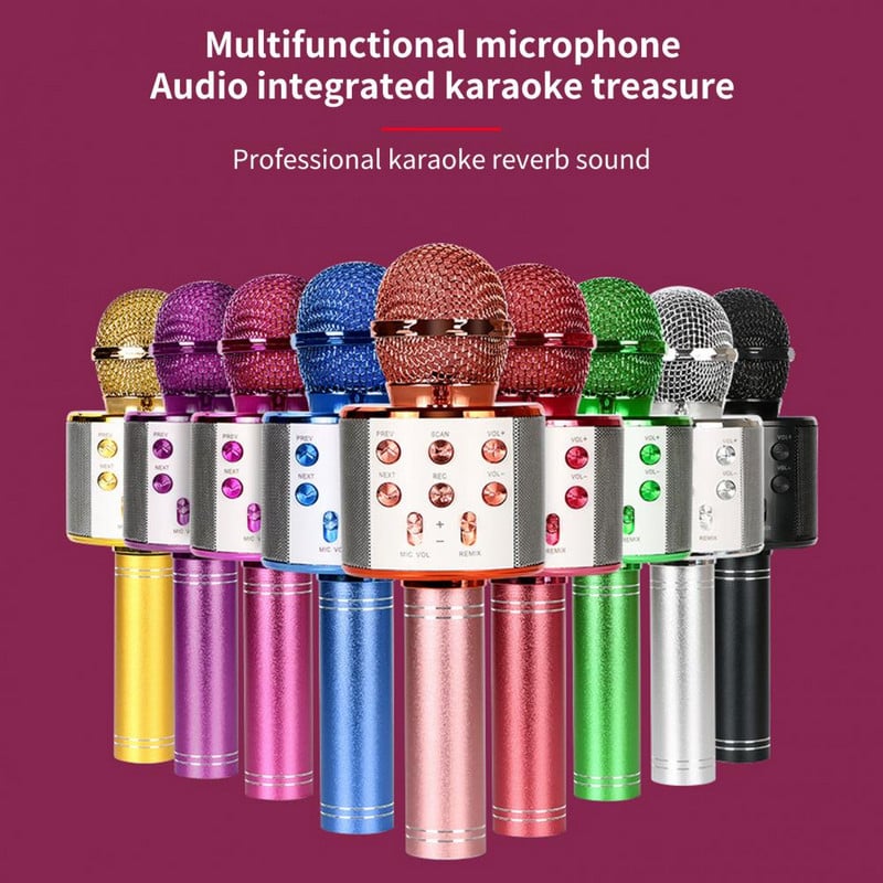 Vezeték nélküli mikrofon intelligens zajszűrő hangvezérlés LED lámpák Bluetooth-kompatibilis karaoke mikrofon hangváltó