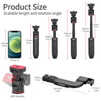 KingMa Desktop Extension Tripod Portable Selfie Stick Dual Hot Shoe Mount Bracket For Mirrorless Camera vlog Shooting Accessories