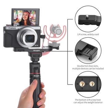 KingMa Desktop Extension Tripod Portable Selfie Stick Dual Hot Shoe Mount Bracket For Mirrorless Camera vlog Shooting Accessories
