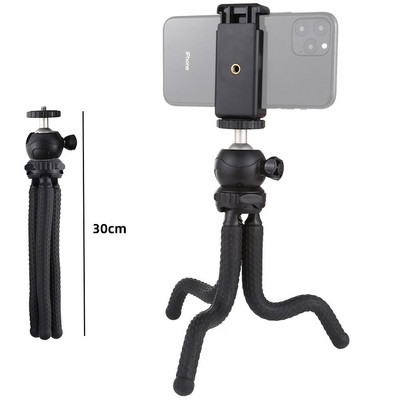 15,5-30cm 3 részből álló, kihúzható fém hordozható állványok telefontartóval Gopro kamerákhoz Xiaomi Iphone Samsung Huawei telefonokhoz