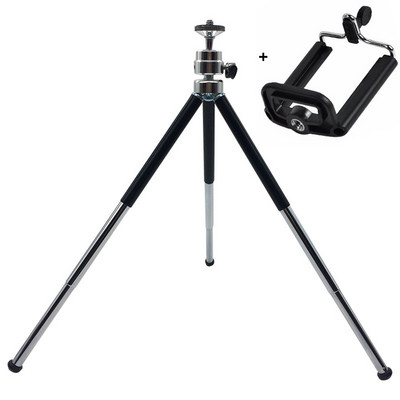 15,5-30cm 3 részből álló, kihúzható fém hordozható állványok telefontartóval Gopro kamerákhoz Xiaomi Iphone Samsung Huawei telefonokhoz