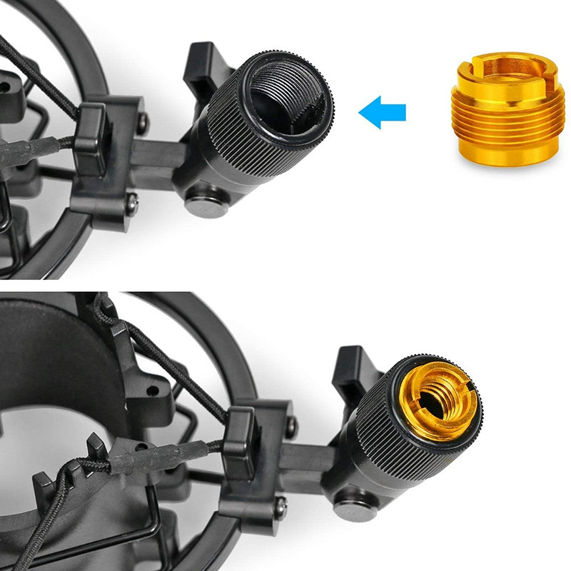 6 gab. Sieviešu vītņoti uzgriežņu skrūvju adapteri Mikrofona skavu turētāja uzgriežņu adapteri mikrofona mikrofona statīvam