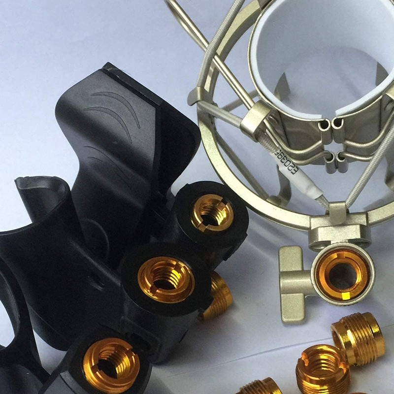 6 gab. Sieviešu vītņoti uzgriežņu skrūvju adapteri Mikrofona skavu turētāja uzgriežņu adapteri mikrofona mikrofona statīvam