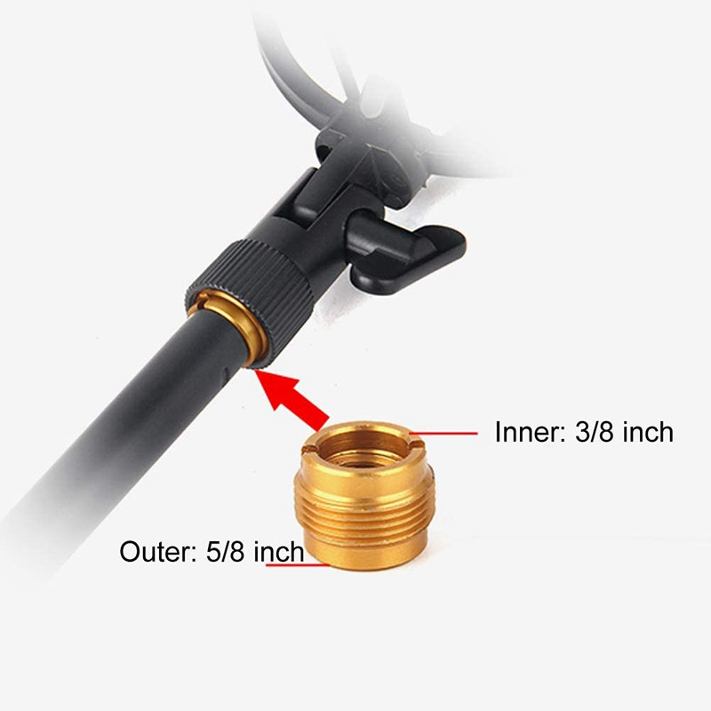 6 gab. Sieviešu vītņoti uzgriežņu skrūvju adapteri Mikrofona skavu turētāja uzgriežņu adapteri mikrofona mikrofona statīvam