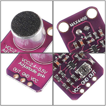 5Pcs GY-MAX4466 Електретен микрофонен усилвател MAX4466 Модул с регулируемо усилване Breakout Board за Arduino