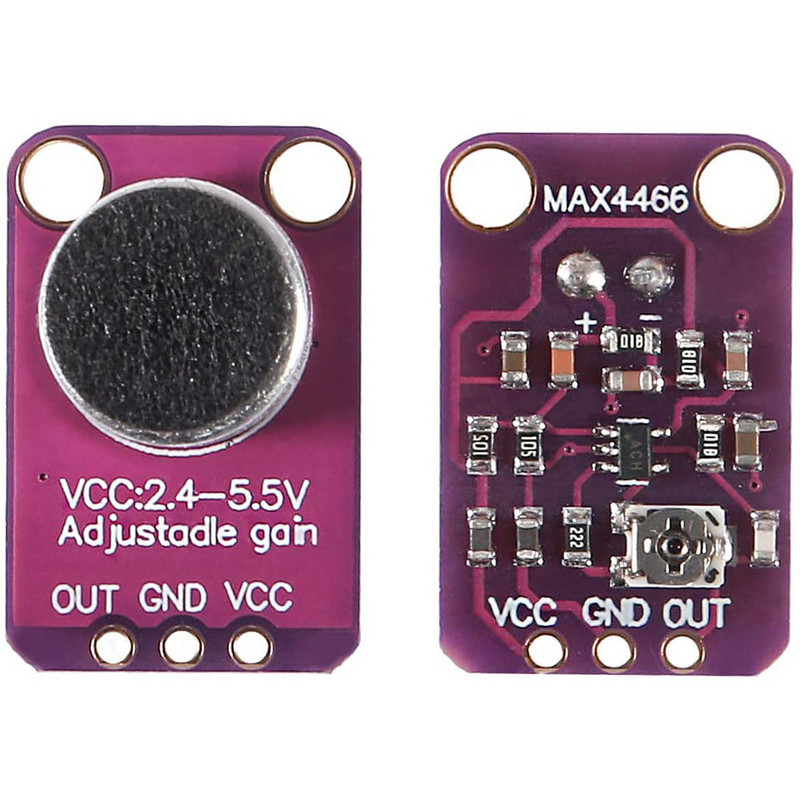 5 buc. GY-MAX4466 Amplificator de microfon Electret MAX4466 Modul reglabil Câștig Breakout Board pentru Arduino