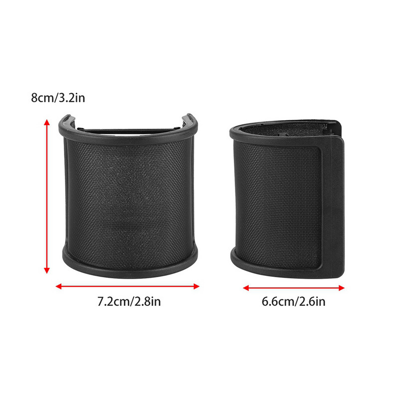 Profesionalni dvoslojni studijski mikrofon za snimanje u obliku slova U, vjetrobransko staklo Pop Filter Maska, štitnik Poklopac Studio vjetrobransko staklo NetCover