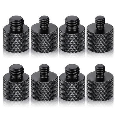 8Pcs микрофон 1/4 мъжки към 3/8 женски и 3/8 мъжки към 1/4 женски адаптер за винт на камерата за стойка за статив на камера