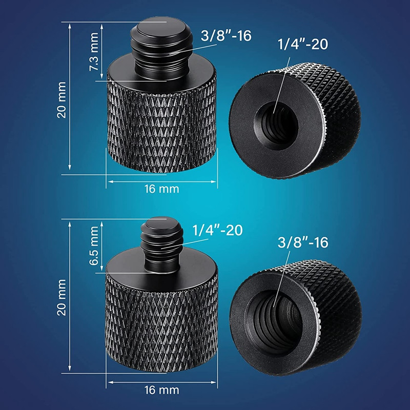 8 buc. Microfon 1/4 tată la 3/8 femeie și 3/8 tată la 1/4 femeie Adaptor cu șuruburi pentru cameră pentru trepied pentru cameră