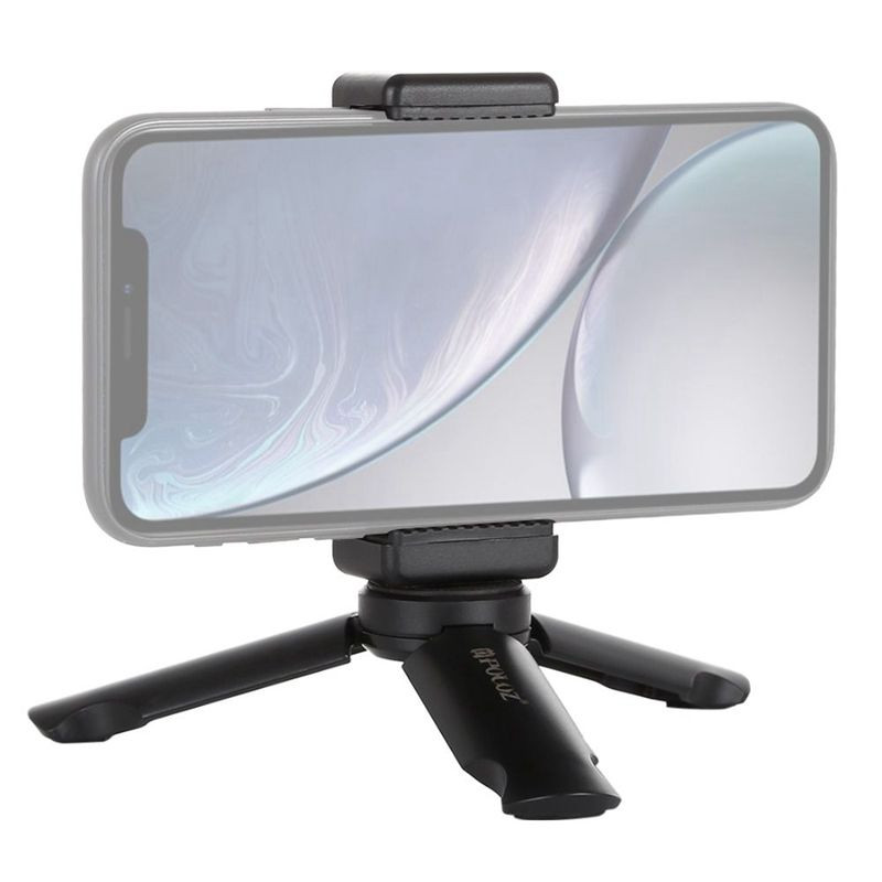 PULUZ mini nešiojamas sulankstomas plastikinis stovas trikojis ir universalus telefono spaustuko laikiklis išmaniųjų telefonų laikiklio laikiklis, skirtas xiaomi, huawei