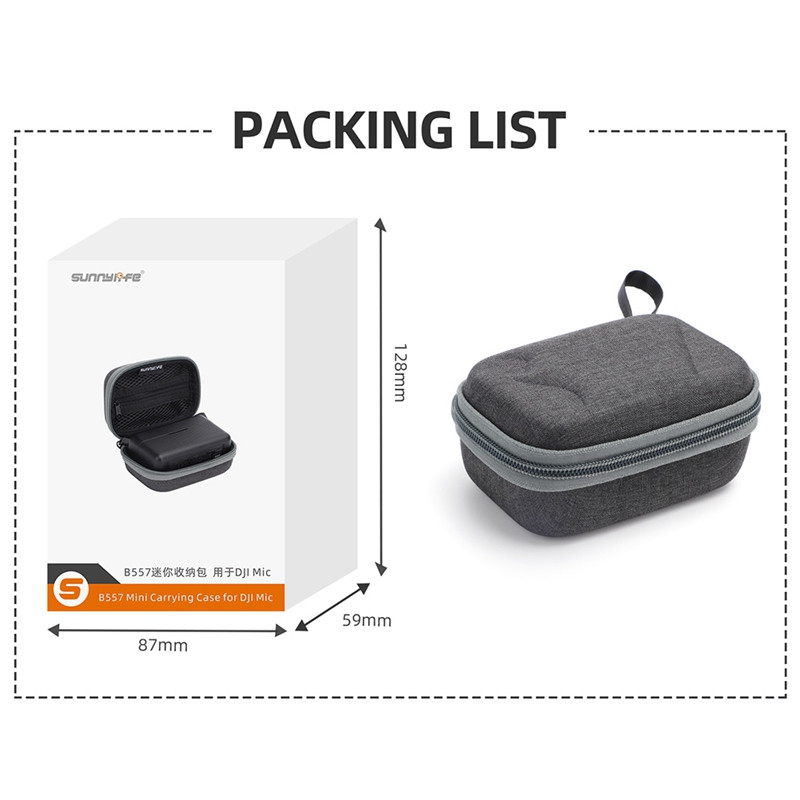 SUNNYLIFE este potrivit pentru geanta de depozitare pentru microfon DJI, microfon fără fir, carcasă de protecție portabilă