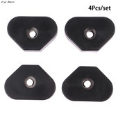 Noi 4 buc. Dulapuri pentru difuzoare cu carcasă mare durabilă, neagră, picioare din cauciuc, bază pentru amortizor, 4,6 cm x 1,1 cm