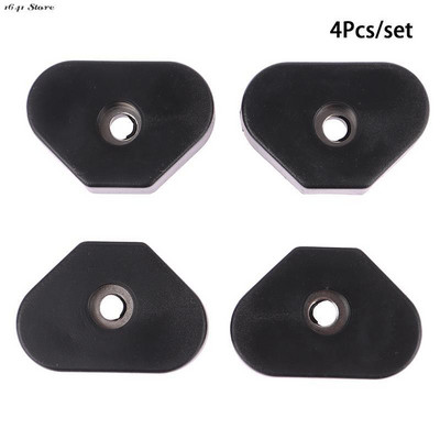 Noi 4 buc. Dulapuri pentru difuzoare cu carcasă mare durabilă, neagră, picioare din cauciuc, bază pentru amortizor, 4,6 cm x 1,1 cm