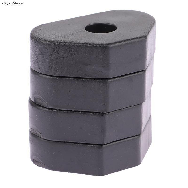 Noi 4 buc. Dulapuri pentru difuzoare cu carcasă mare durabilă, neagră, picioare din cauciuc, bază pentru amortizor, 4,6 cm x 1,1 cm